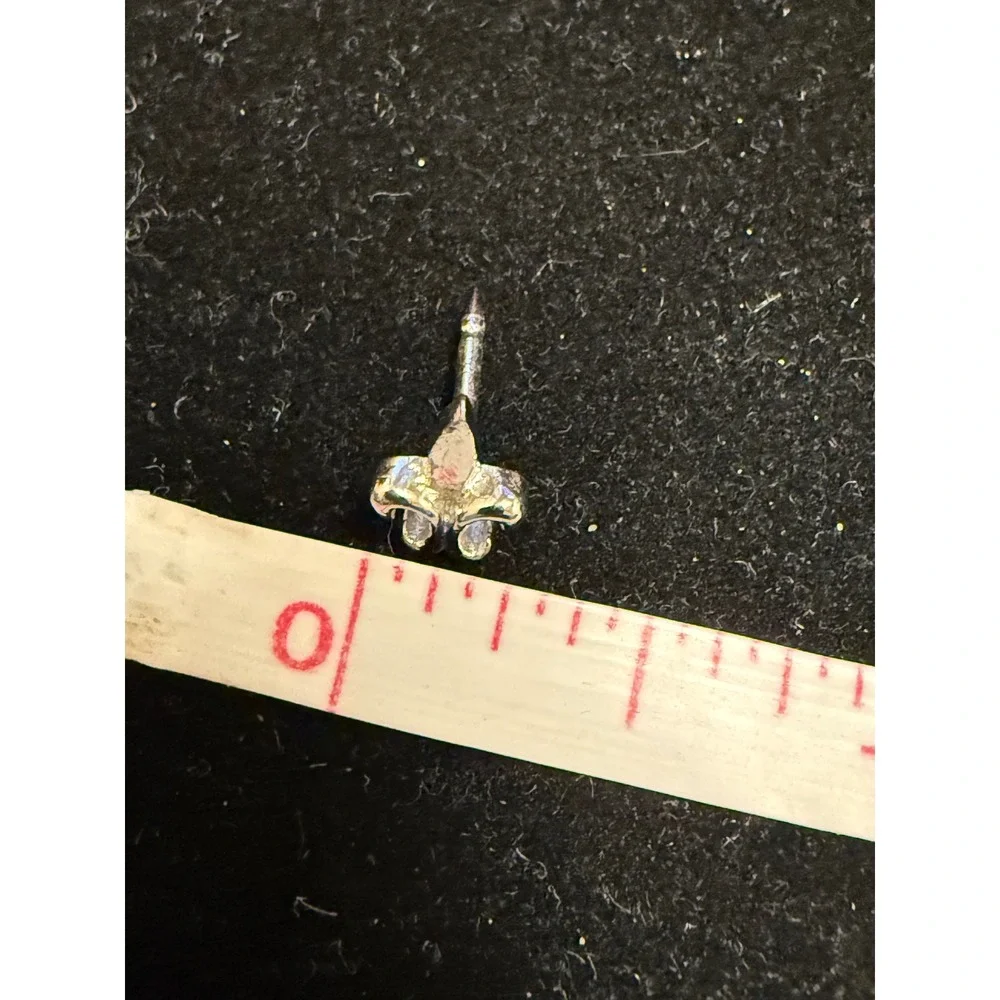Vintage Fleur‎ De Lis Tie Tack Silver Tone Tie Pin Lapel Pin Men's Jewelry